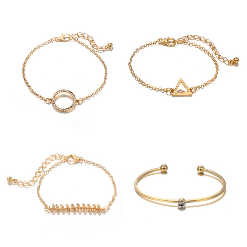 2/$35 Chic Gold CZ Bracelet Set, 4pc - Picture 2 of 3